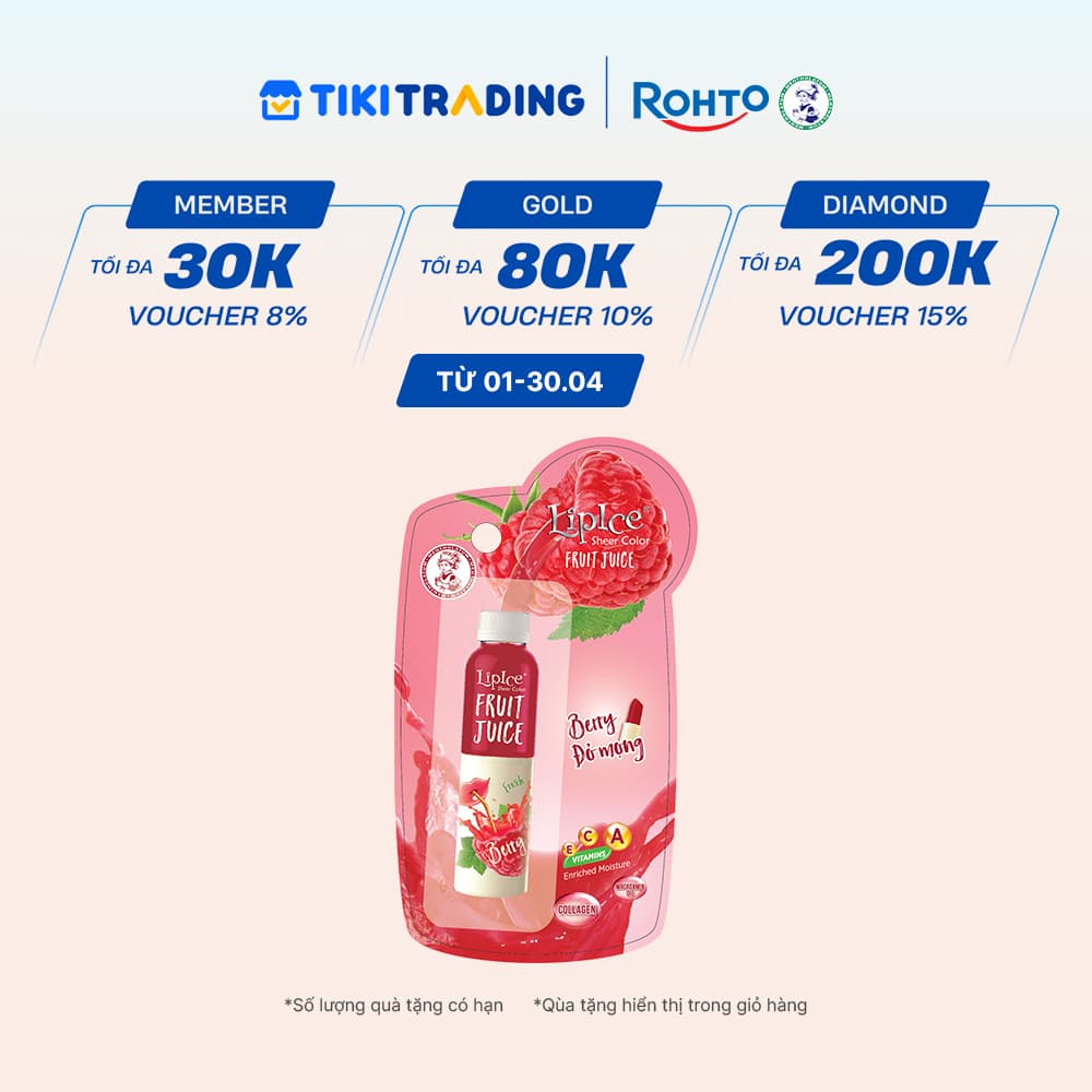 Son dưỡng có màu chiết xuất trái cây Lipice Sheer Color Fruit Juice Strawberry Hồng Dâu Dịu Ngọt 4g