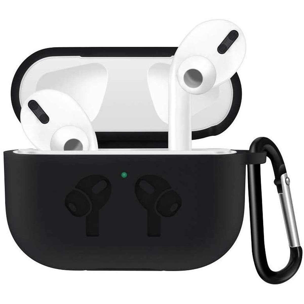 Case Silicon Dành Cho Airpods Pro In Hình Tai Nghe-Kèm Móc Khóa Hàng Chính Hãng - Màu đen
