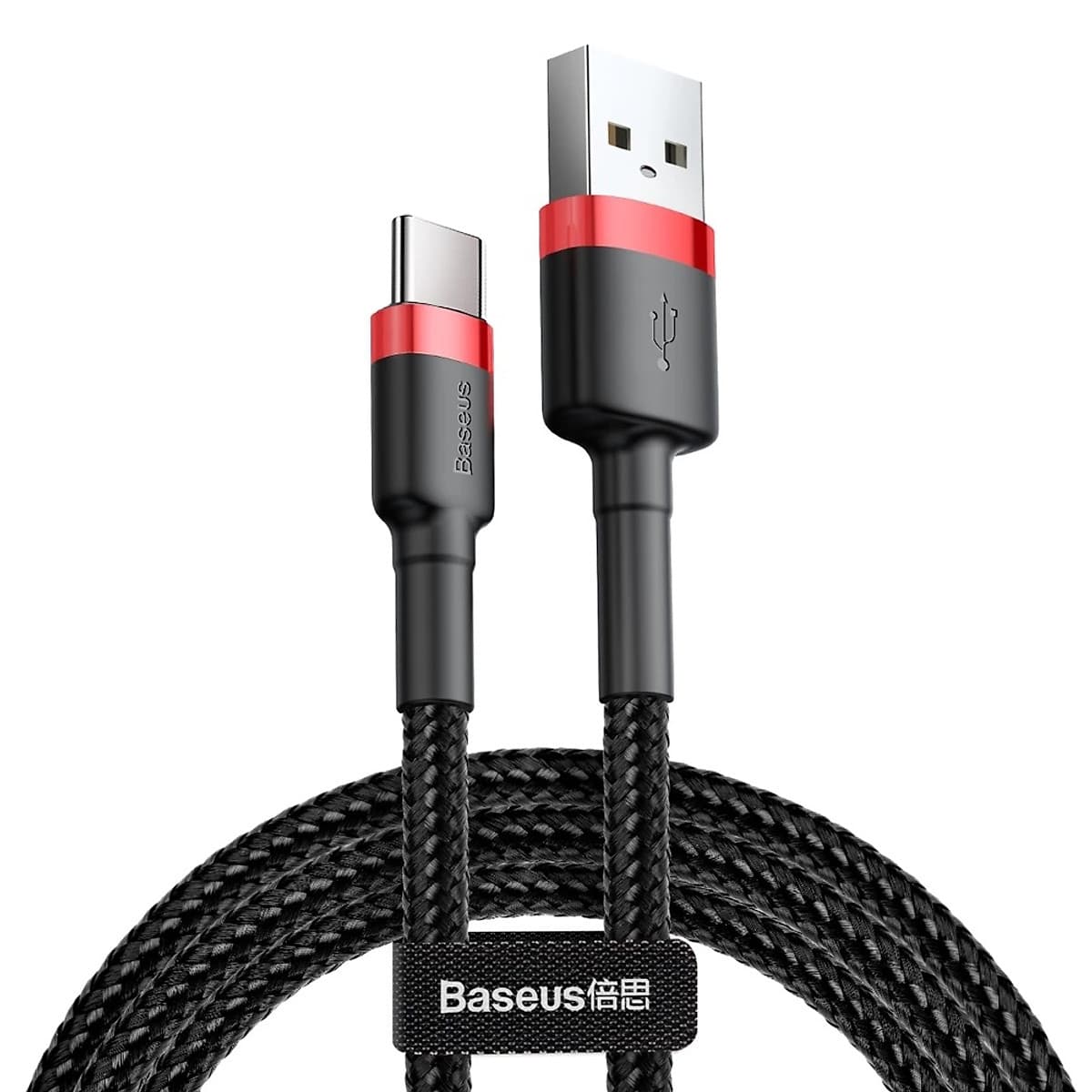 Cáp sạc nhanh, truyền dữ liệu tốc độ cao Baseus Cafule Type C cho Samsung S8S9 Note8 Note9 Xiaomi Huawei OppoNokia  3A, Sạc nhanh Quick charge 3.0, Siêu bền- Hàng nhập khẩu - Dài 2M Dòng 2A - Đen Đỏ
