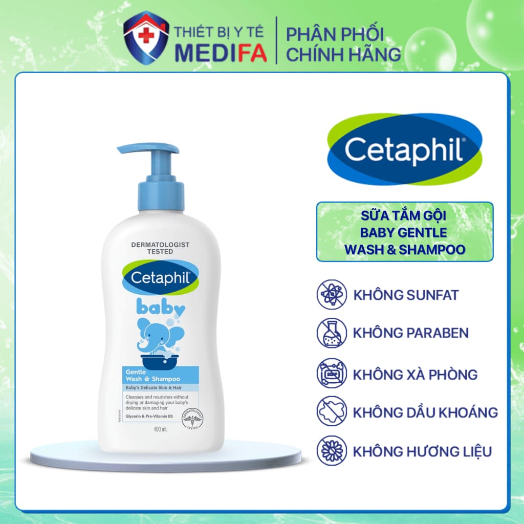 Sữa tắm gội toàn thân Cetaphil Baby Gentle Wash & Shampoo 2 in 1 400ml