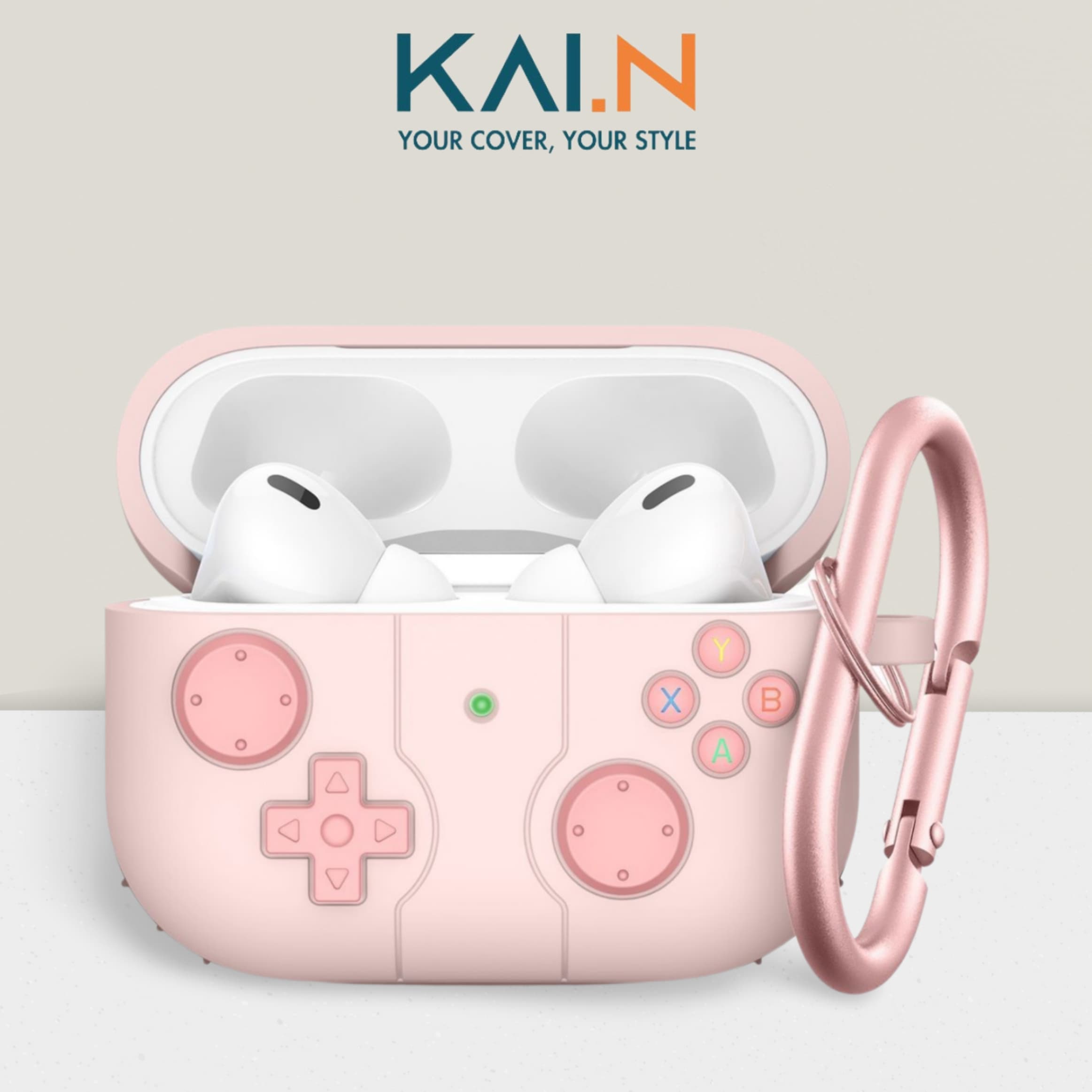 Case Ốp Dành Cho Tai Nghe Airpods Pro 2 Kai.N Game Pad Case Kèm Móc Treo Hàng Chính Hãng - Pink