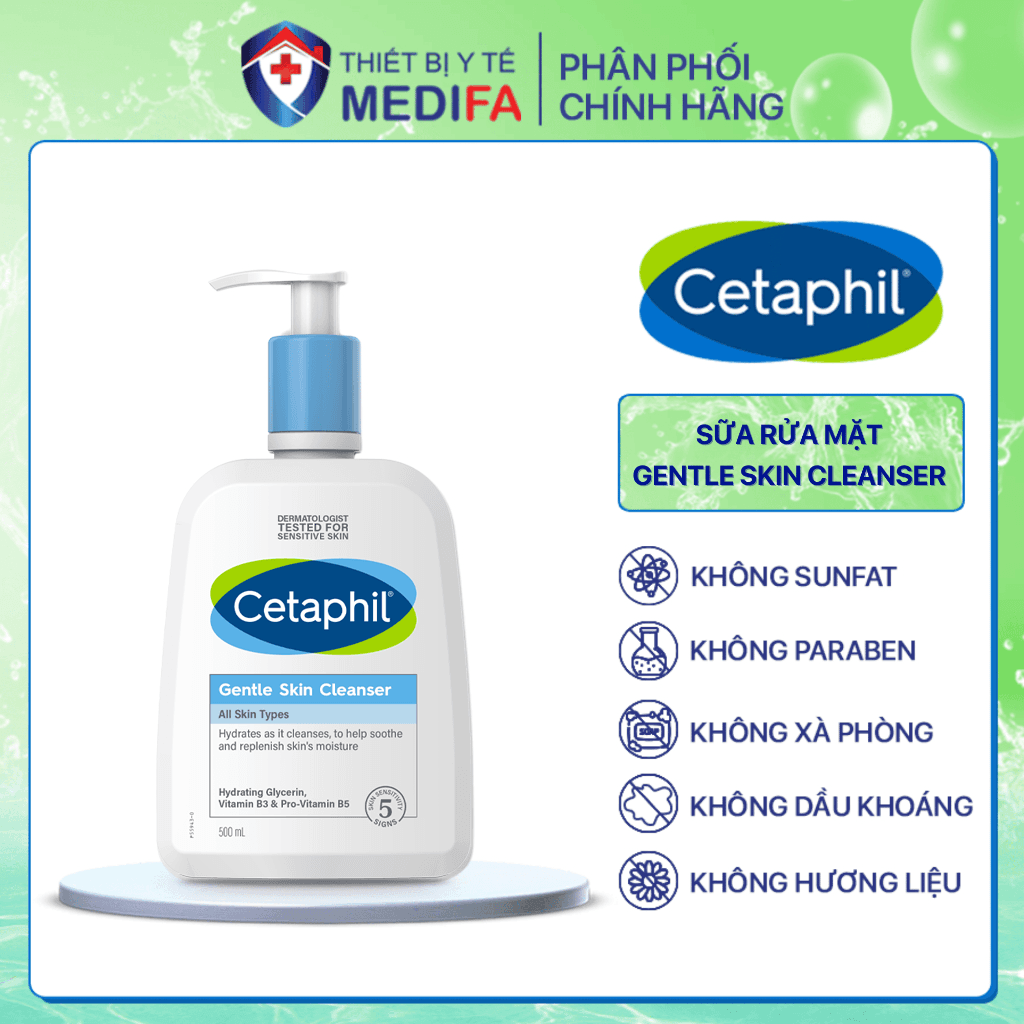 Sữa rửa mặt làm sạch dịu nhẹ không xà phòng Cetaphil Gentle Skin Cleanser 500ml - 473ml