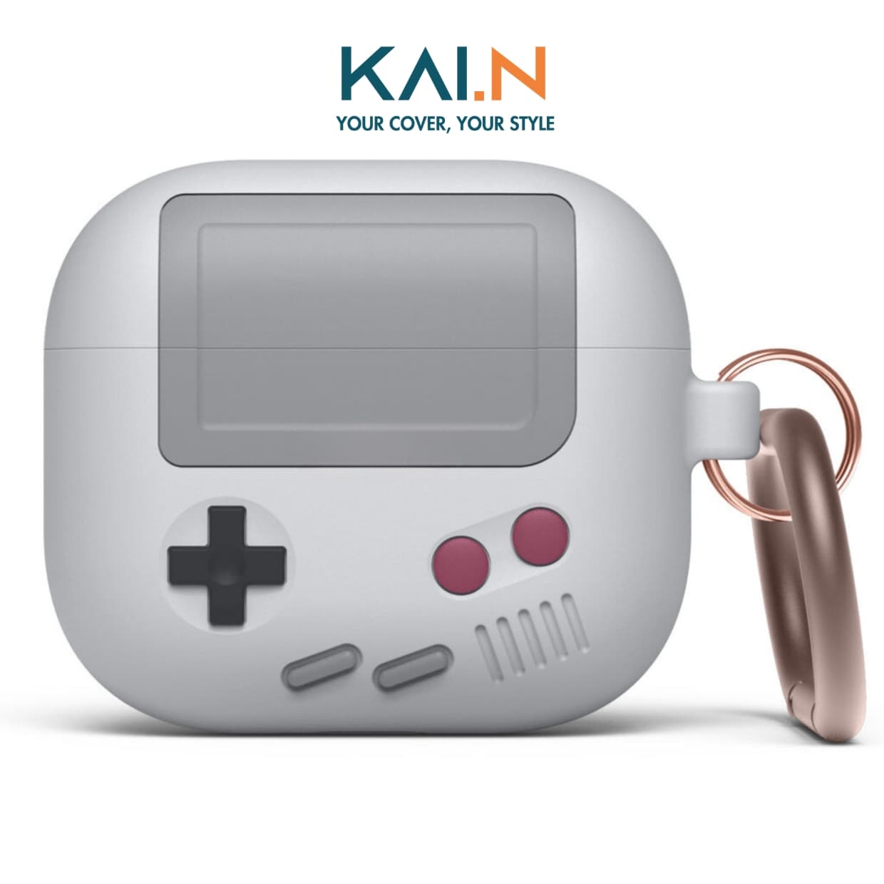 Ốp Case Bảo Vệ Kai.N GameBoy Dành Cho Airpods Pro 2  Airpods Pro  Airpods 3 - Hàng Chính Hãng - Light Grey - Airpods 3