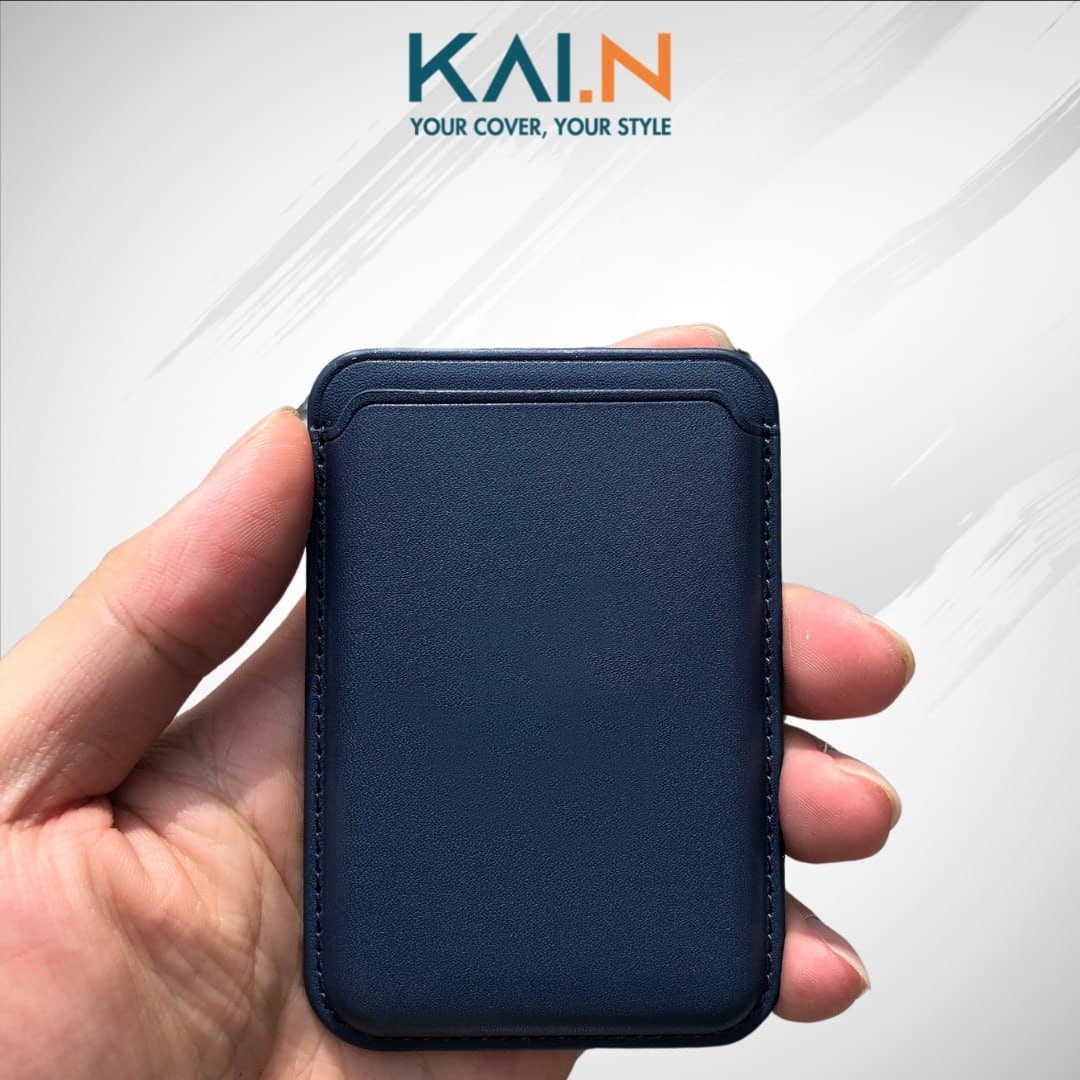 Ví Đựng Từ Tính Dành Cho iPhone 16, 15 Series,14 Series, 13 Series, 12 Series, Kai.N Leather Wallet - Hàng Chính Hãng - Blue