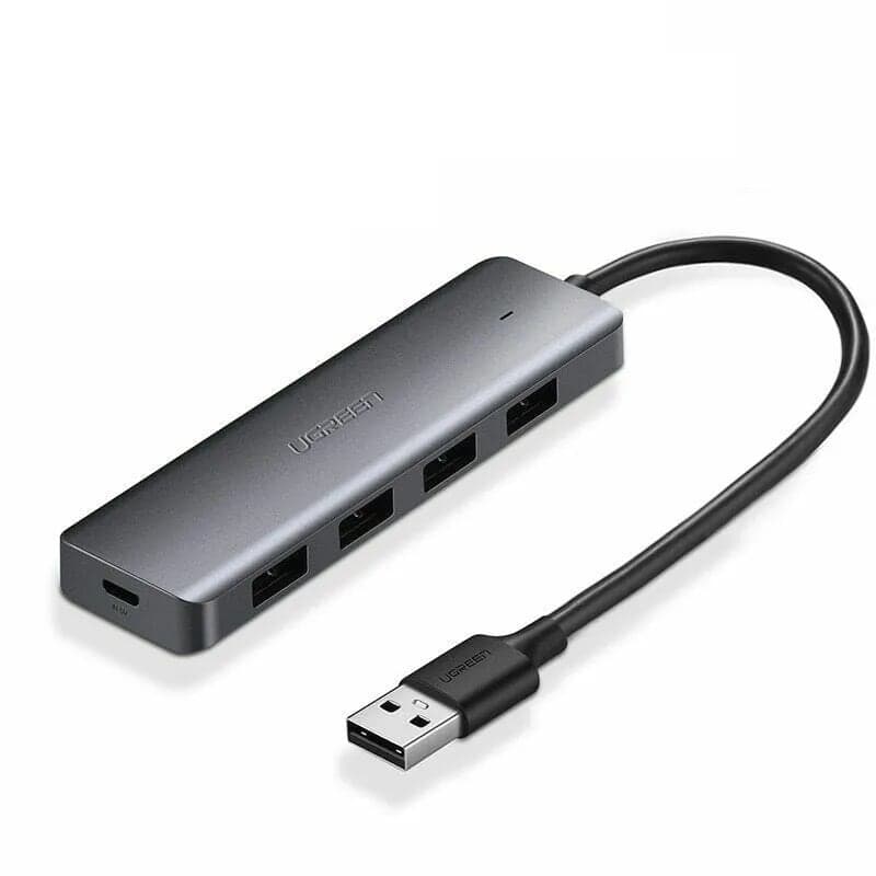 Bô chia Hub USB 3.04 Port Hô trơ nguôn Micro USB mau Xam UGREEN UHU50985CM219 Hàng chính hãng