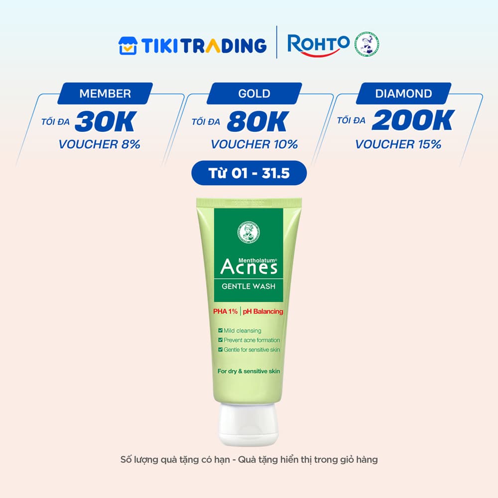 Sữa rửa mặt ngăn ngừa mụn dạng gel Acnes Gentle Wash 100g