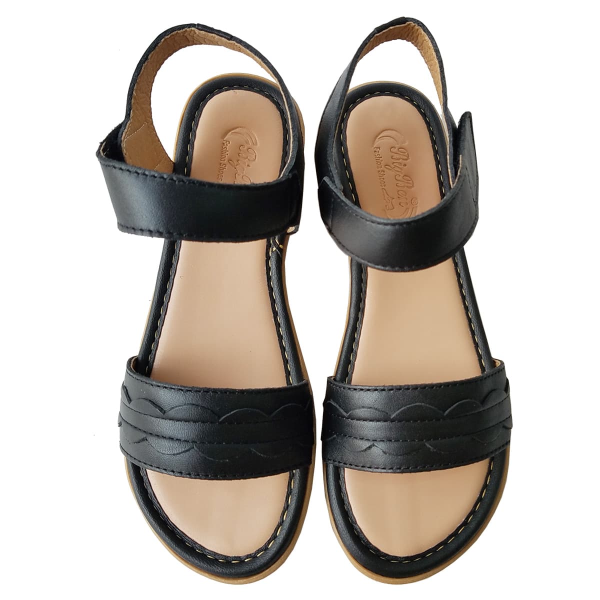 Giày Sandal Nữ Da Bò Thật BIGGBEN Cao Cấp SDN88 -  đen  - 40