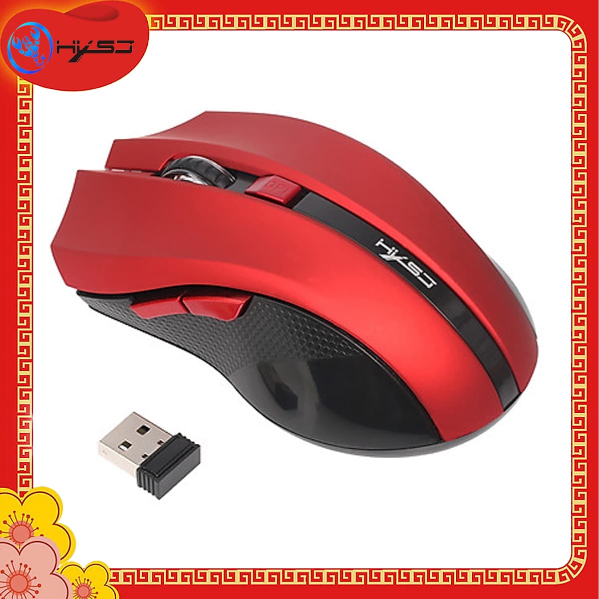 Chuột Không Dây HXSJ X50 Plus - Hàng Chính Hãng - Đỏ