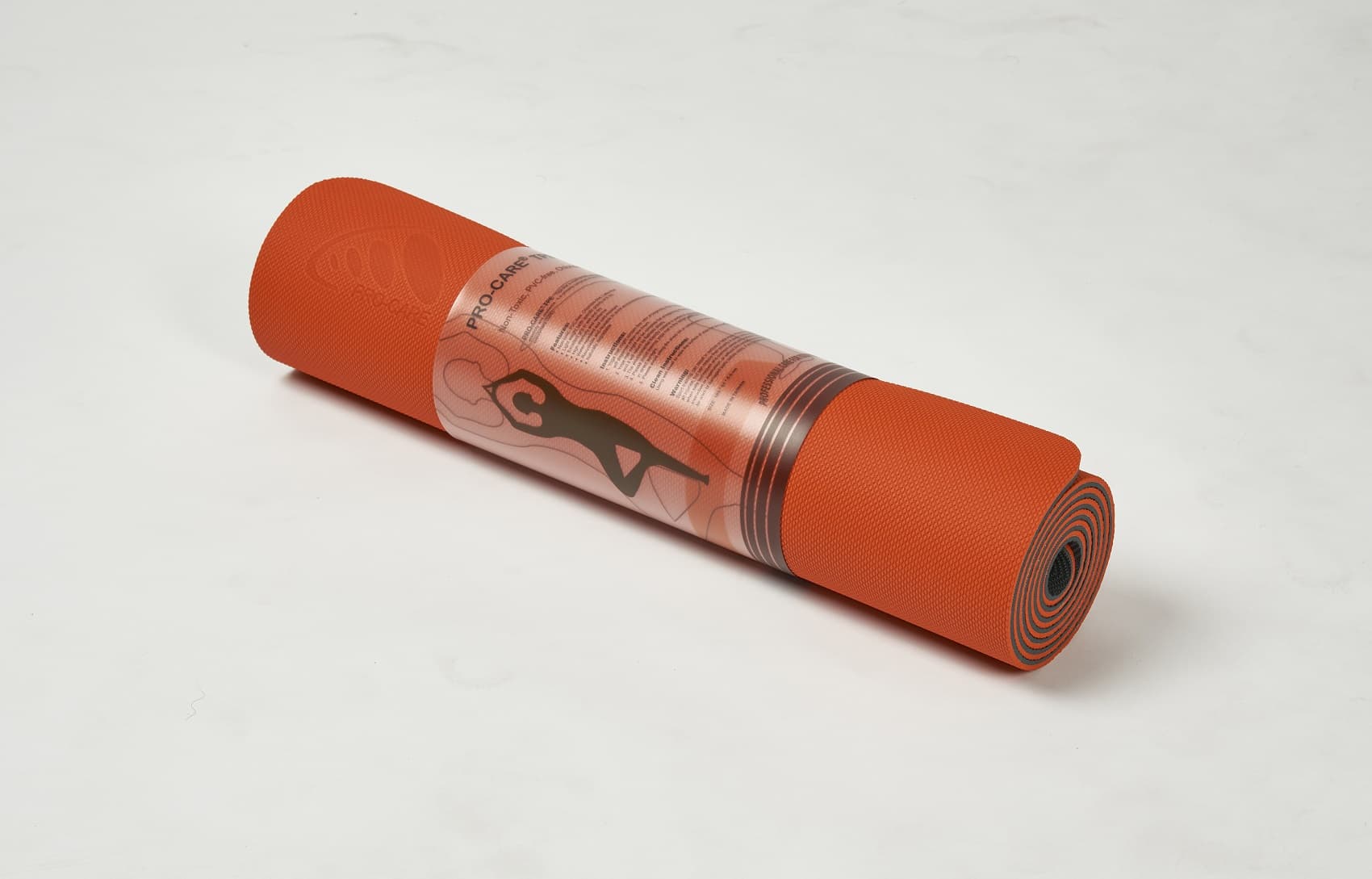 Thảm tập yoga Pro-Care định tuyến TPE 2 lớp 6mm Tặng kèm túi đựng thảm - Cam