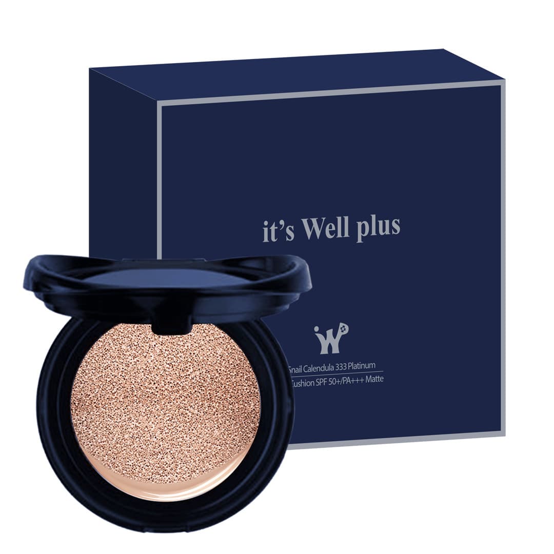 Lõi Phấn Nước Trang Điểm Kiềm Dầu & Dưỡng Trắng Da its Well plus Snail Calendula 333 Platinum CC Cushion SPF50PA Matte 15g