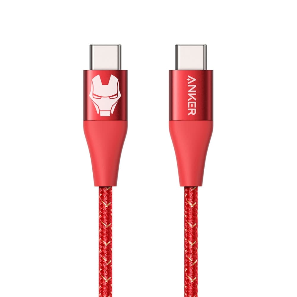 Cáp Sạc ANKER Powerline II USB-C To USB-C Phiên Bản Marvel - A9547 A9549 - Hàng Chính Hãng - Iron Man - 1.8m