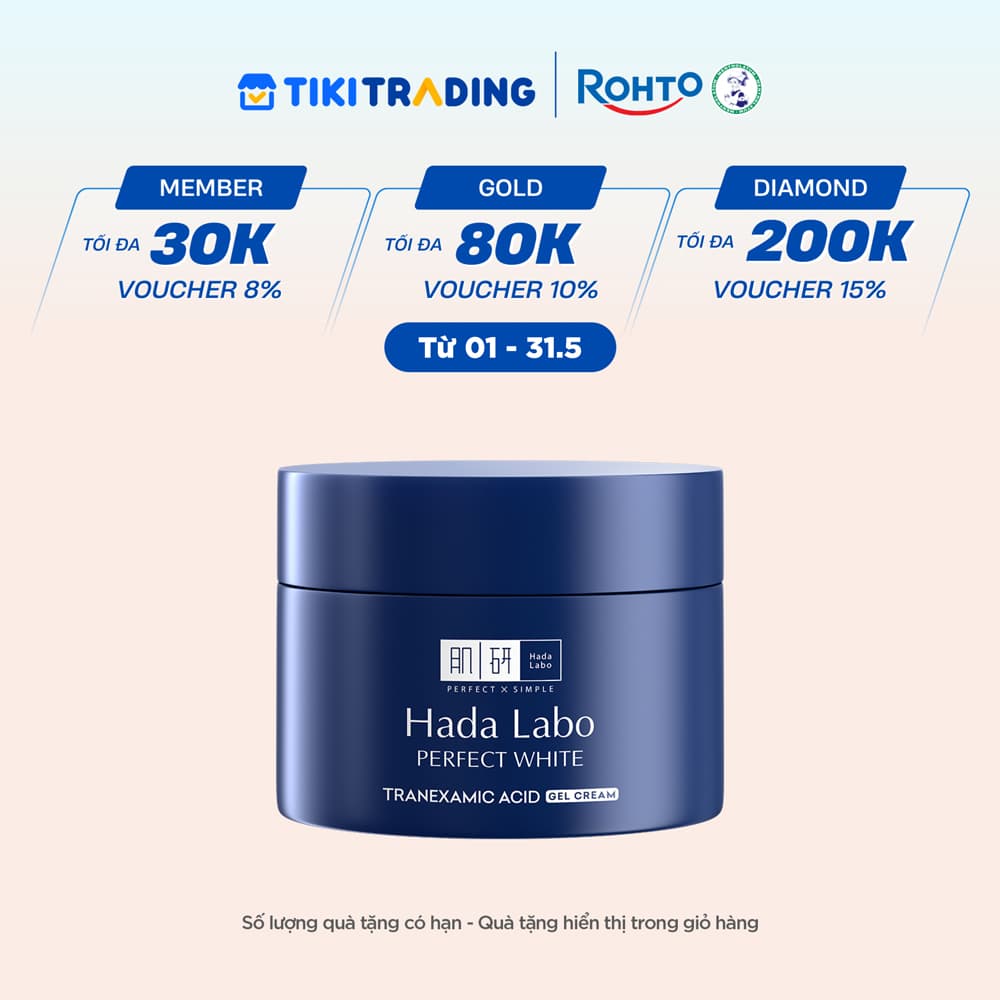 Kem dưỡng trắng dạng gel Hada Labo Perfect White Tranexamic Acid Cream 50g