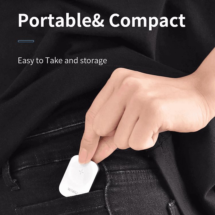 Dock đế sạc nhanh không dây magnetic 2.5W chuẩn MFI cho Apple Watch series 1  2  3  4  5  6  7  8  SE  Watch Ultra 49mm sạc cổng ligning hiệu WIWU M16 sạc được tất cả phiên bản cho Apple Watch, chip sạc thông minh - Hàng nhập khẩu