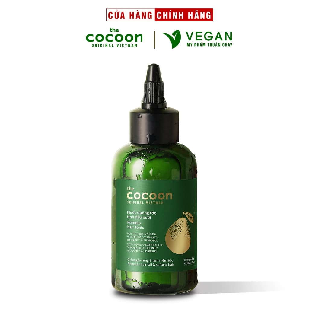 Nước dưỡng tóc tinh dầu bưởi Pomelo Cocoon 140ml phuc hôi toc, ngăn ngưa hư tổn thuần chay