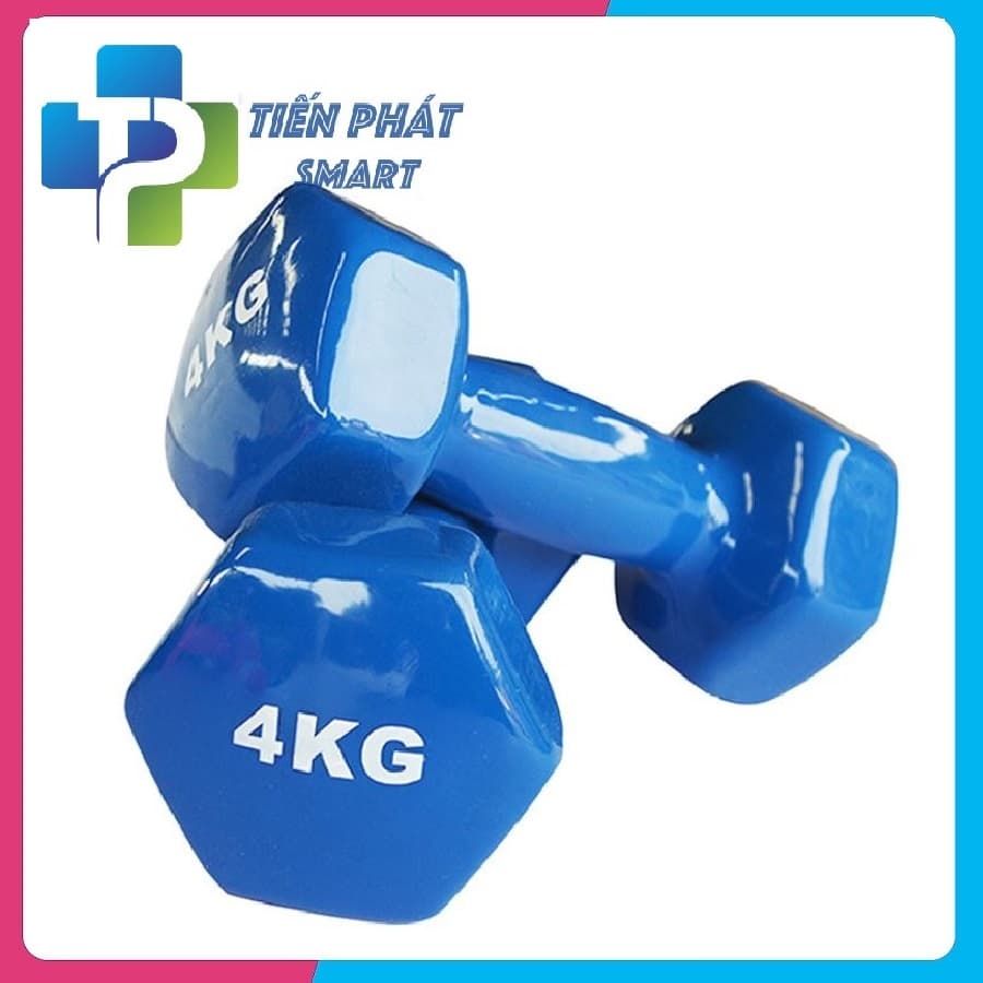 Bộ cặp tạ tay  4kg bọc cao su Tổng 8kg- Màu ngẫu nhiên