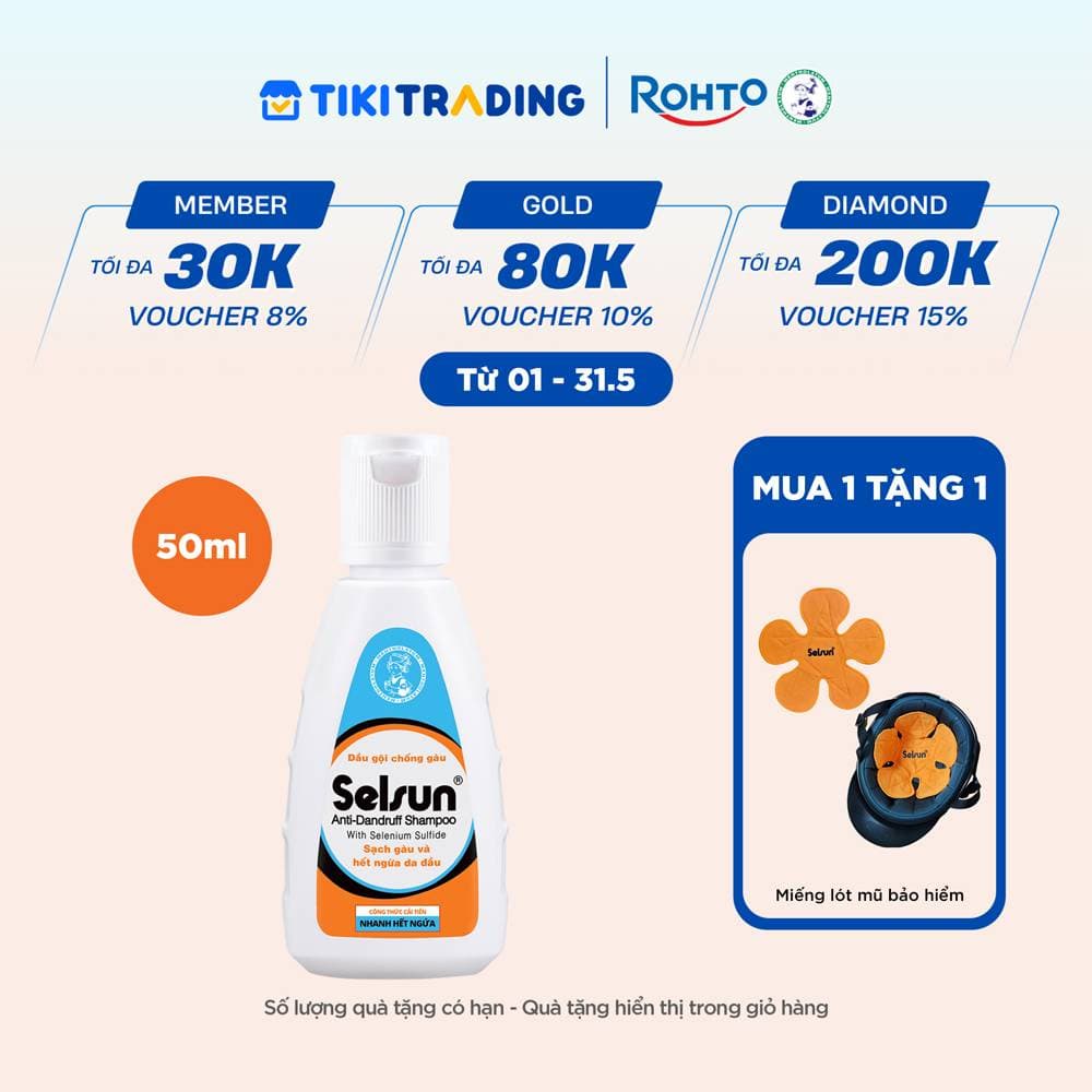 Dầu gội Selsun chống gàu, sạch gàu & hết ngứa da đầu Selsun Anti-Dandruff Shampoo 50ml