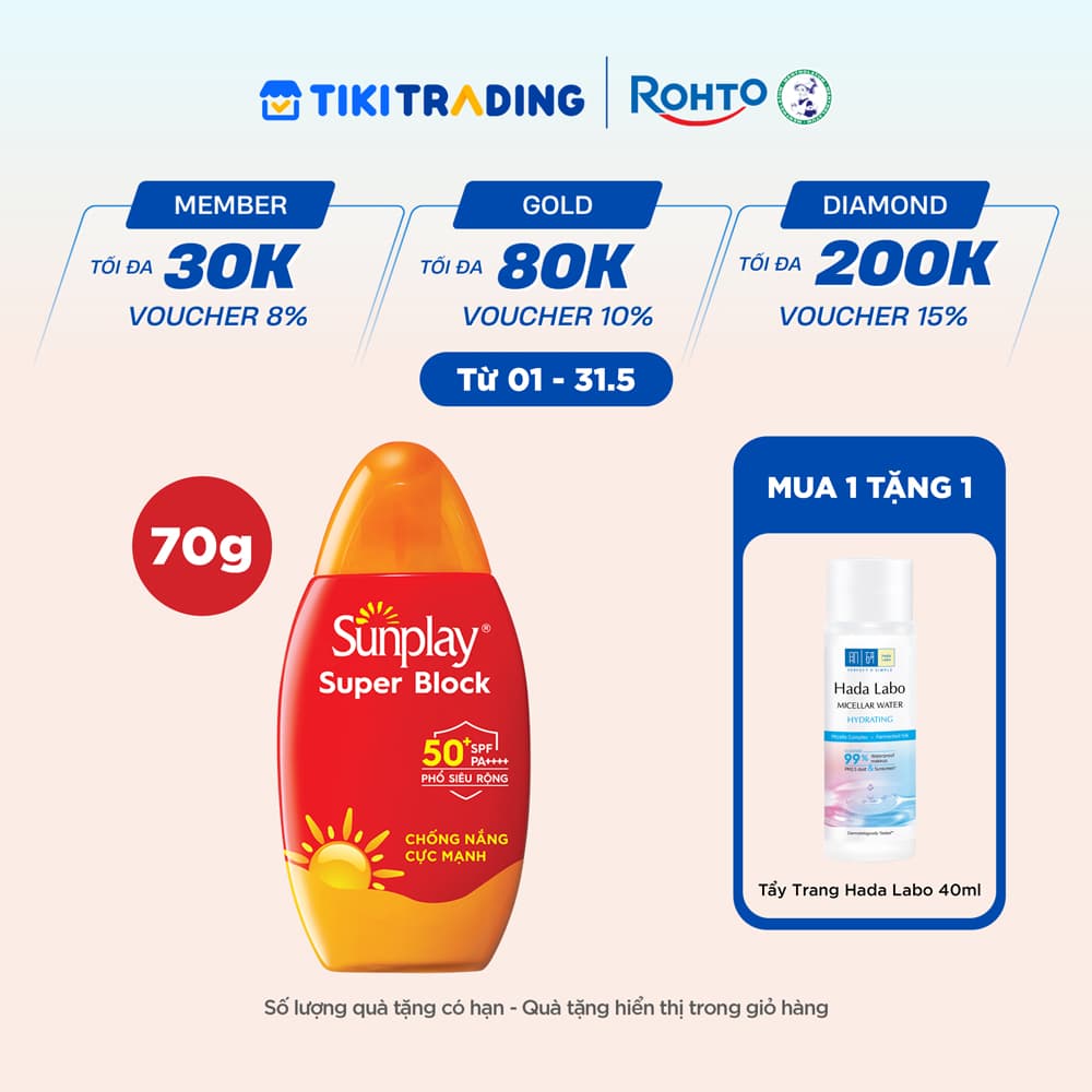 Kem chống nắng Sunplay cực mạnh dạng sữa Sunplay Super Block SPF 81, PA 70g