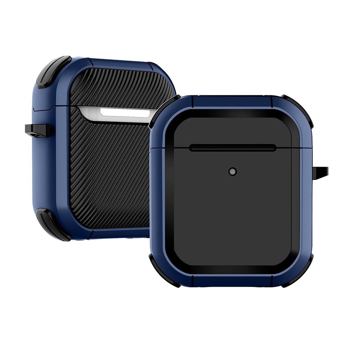 Ốp Bảo Vệ Chống Sốc Armor TPU PC Cho Airpods 1,2  Airpods 3 Airpods Pro Airpods Pro 2 Kèm Móc Treo- Hàng Chính Hãng - Airpods 12 - Màu Xanh Dương