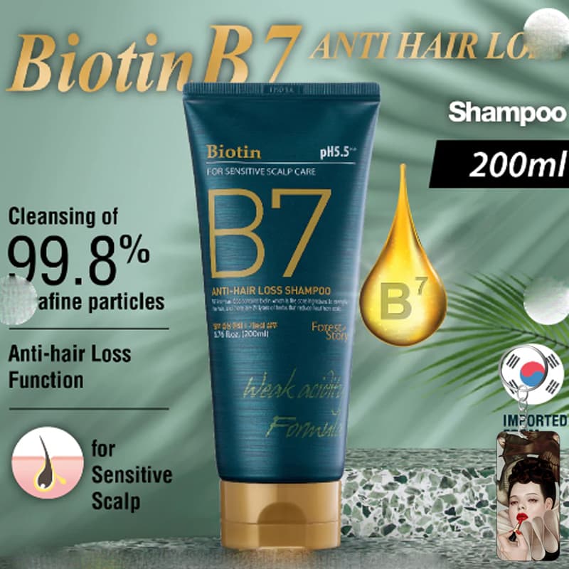 Dầu Gội Thảo Dược Ngăn Ngừa Rụng Tóc BIOTIN B7 ANTI- HAIR LOSS SHAMPOO Hàn Quốc tặng móc khóa - 200ml - Dầu Gội