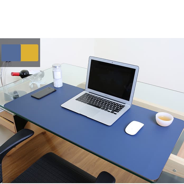 Lót Chuột Da Đa Năng Siêu Lớn 8040cm - Cobalt  Vàng