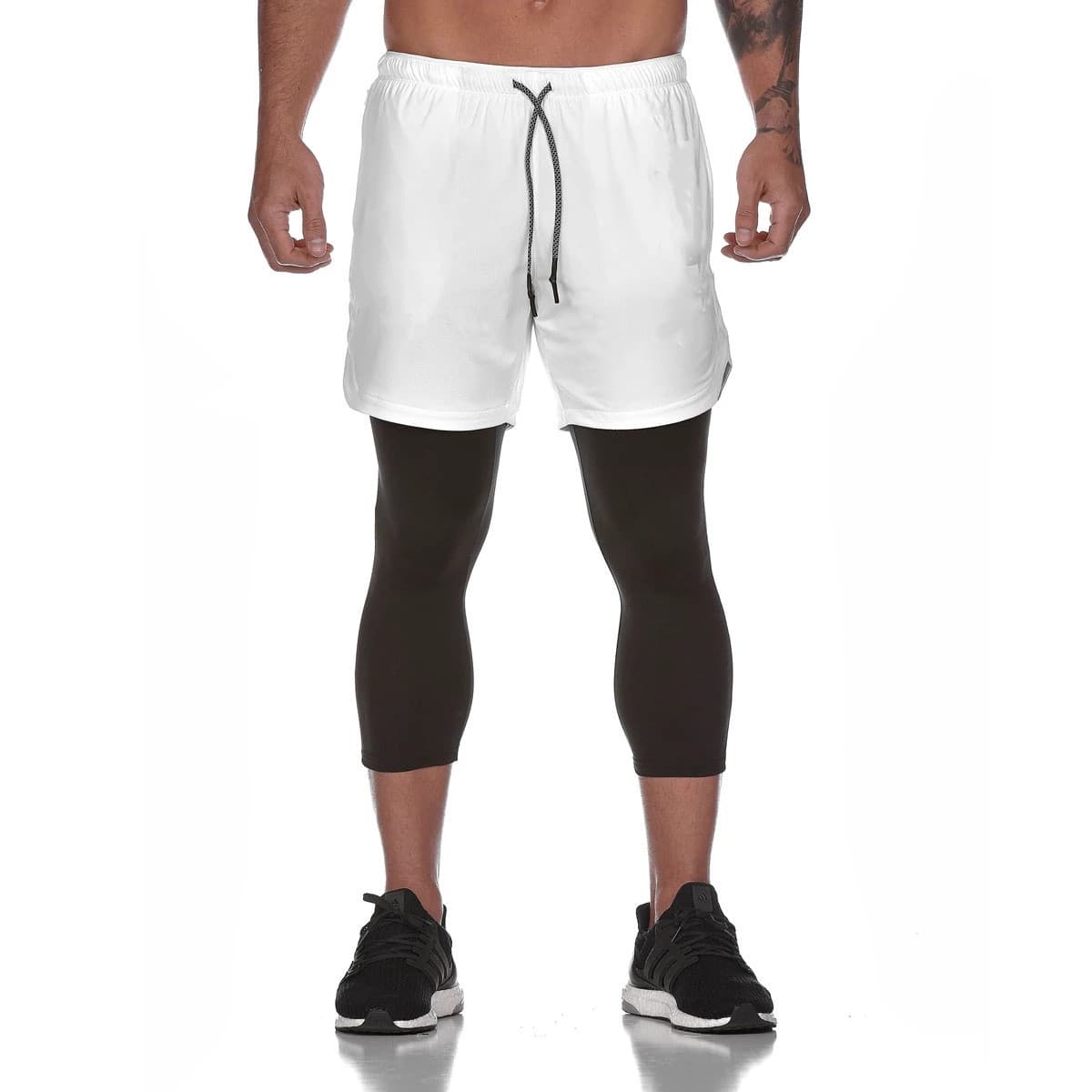 Quần Tập Gym Nam 2 Lớp Kết  Hợp Legging Chuyên Nghiệp - Quần Bóng Rổ - Quần Thể Thao Nam SZone SQ517 - Trắng - M