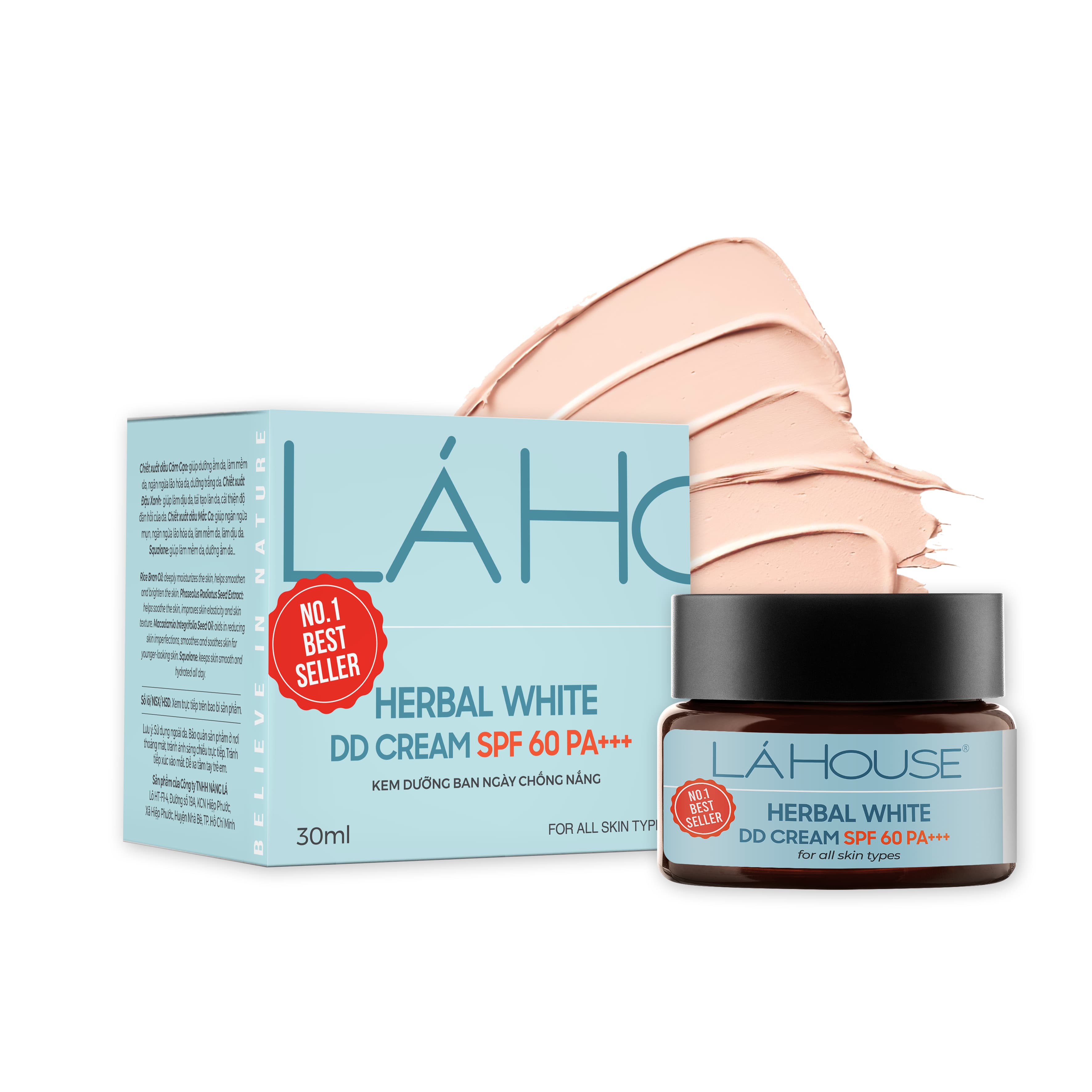 Kem dưỡng ngày trắng da, làm sáng da,làm mờ dấu hiệu lão hóa da Lá House Herbal White DD Cream SPF 60PA 10ml30ml - 30ml