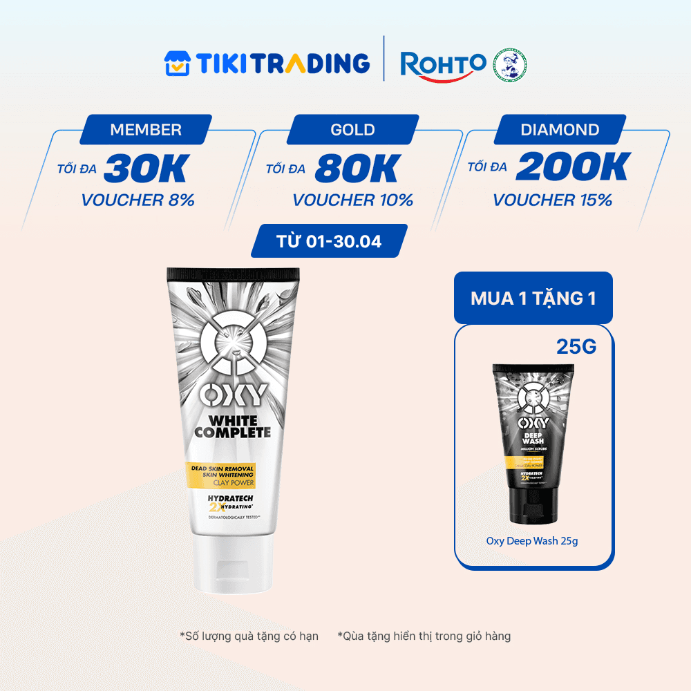 Kem Rửa Mặt Tút Sáng Từ Đất Sét Trắng Oxy White Complete 100g