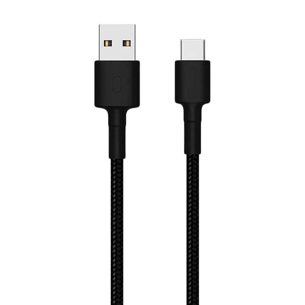 Cáp sạc nhanh Xiaomi MI Braided Cổng Usb to Usb Type C 2A tốc độ 480Mbps dài 100cm - Hàng chính hãng - SJV4109GL ĐEN