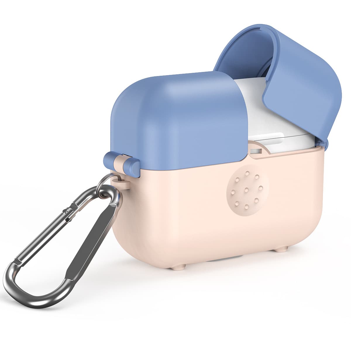 Case dành cho Airpods 3 Magic Box Kèm Khóa Hàng Chính Hãng - Hồng- xanh dương