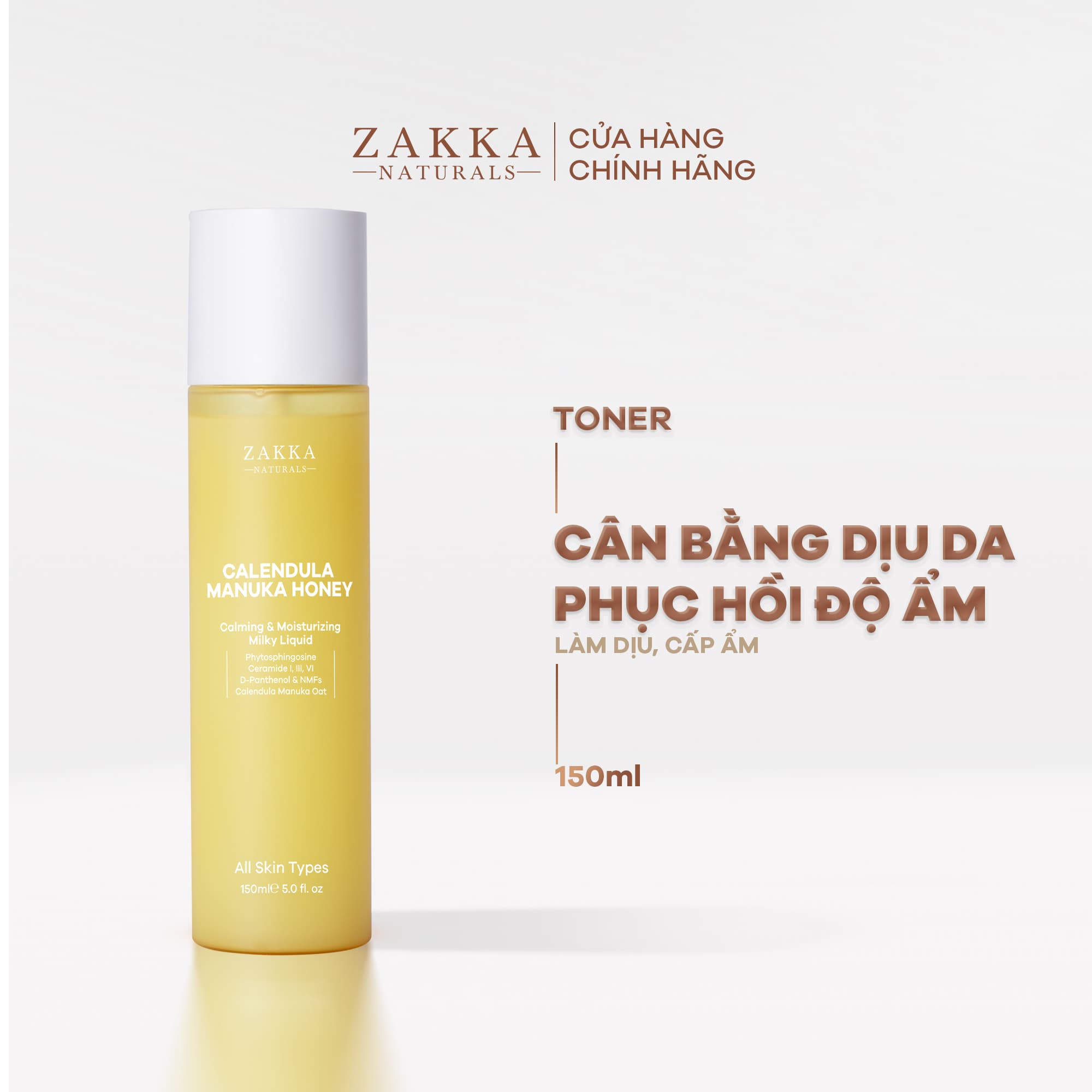 Sữa Dưỡng Không Dầu Dịu Da & Phục Hồi Độ Ẩm Zakka Naturals Calendula Milky Liquid 150ml