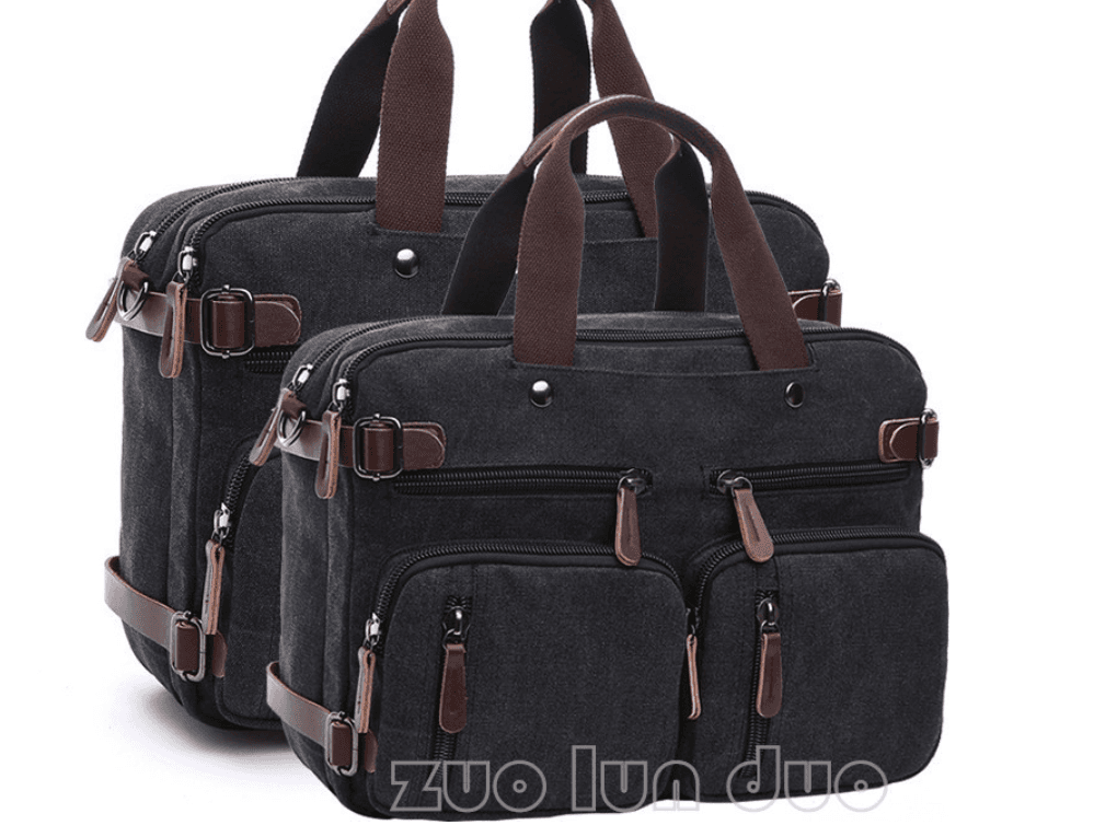 Túi xách du lịch 2 trong 1 vải cavans cao cấp mang phong cách mới - đen size nhỏ