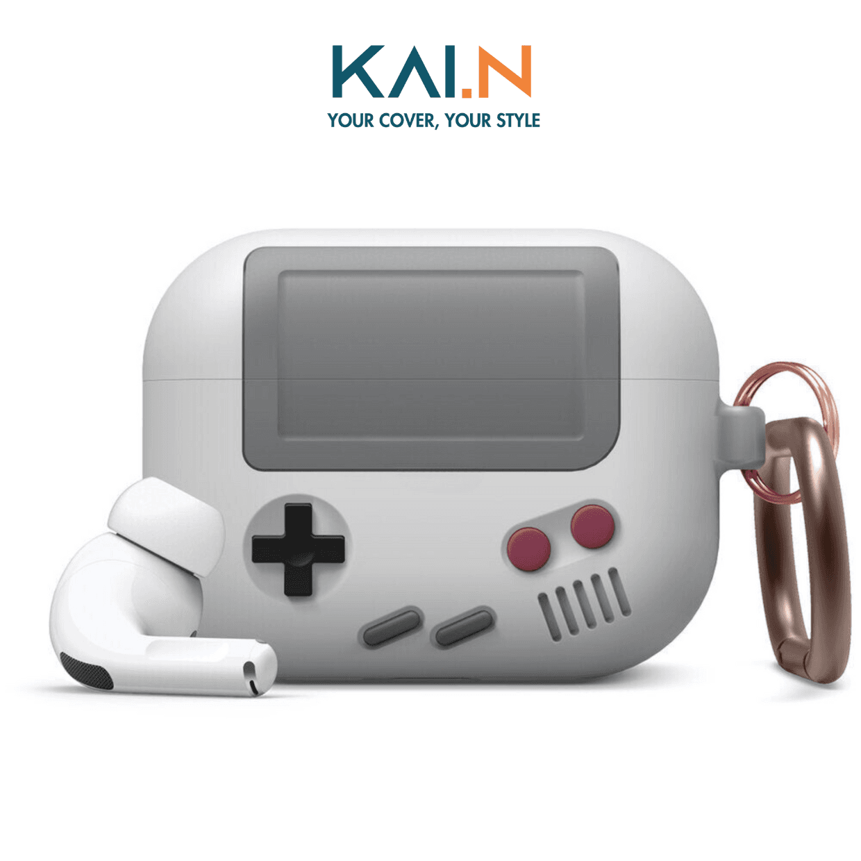 Case Kai.N Game Boy Dành Cho Airpods Pro 2 Airpods Pro Airpods 3 Hàng Chính Hãng - Light Grey - Airpods Pro
