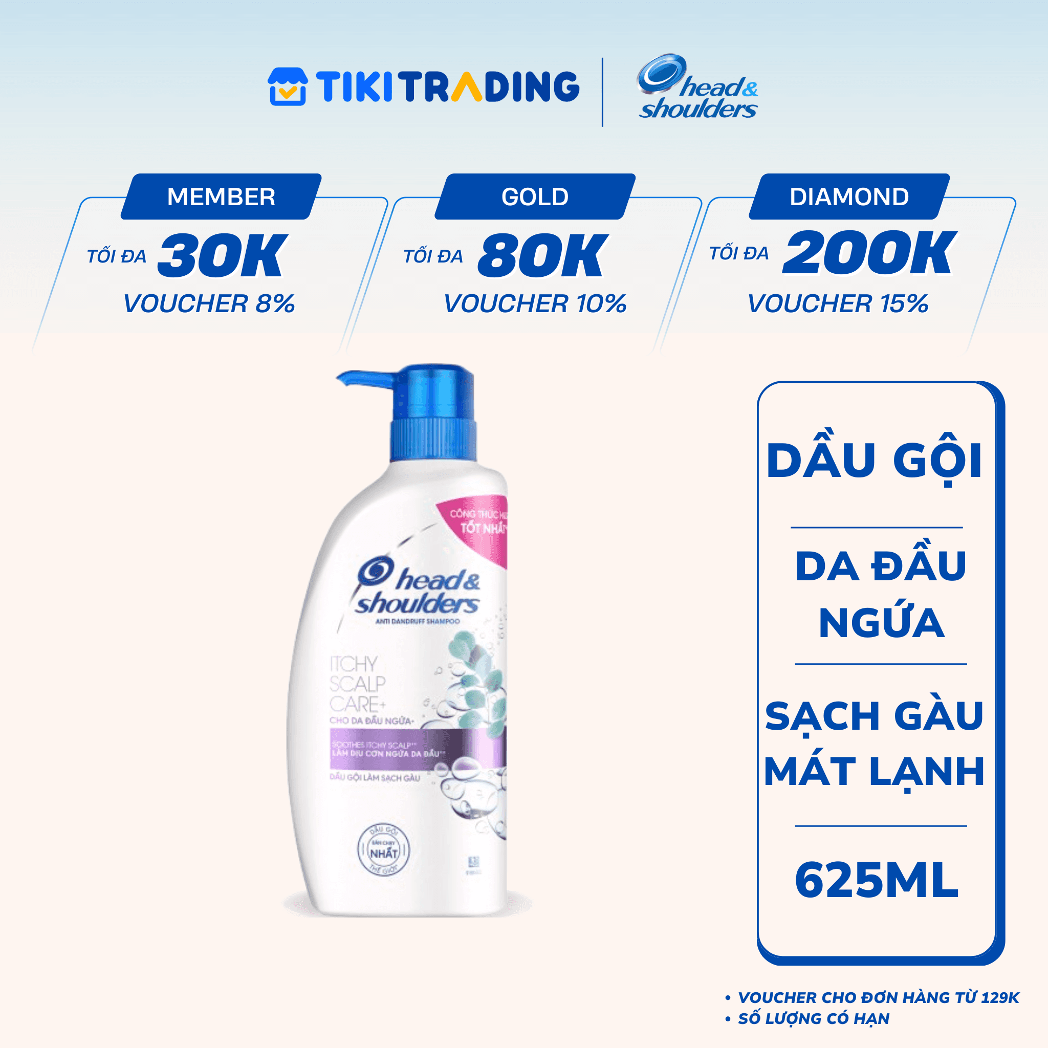 Dầu Gội HEAD & SHOULDERS Chai 625ml  - Da Đầu Ngứa