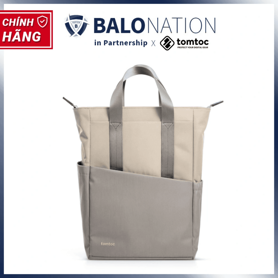 Balo TOMTOC Slash Flip Laptop Backpack 12L dành cho Macbook Ultrabook 13 14 Inch A63-C1G1 A63-C1K1 - Hàng Chính Hãng - Moon Grey