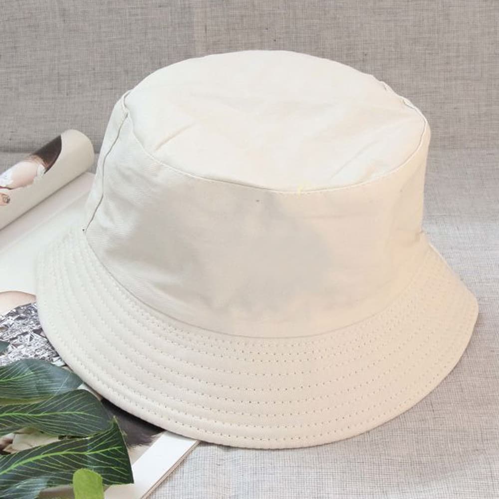 Nón bucket tai bèo trơn nam không thêu họa tiết, nhiều màu để lựa chọn - Hạnh Dương - Trắng
