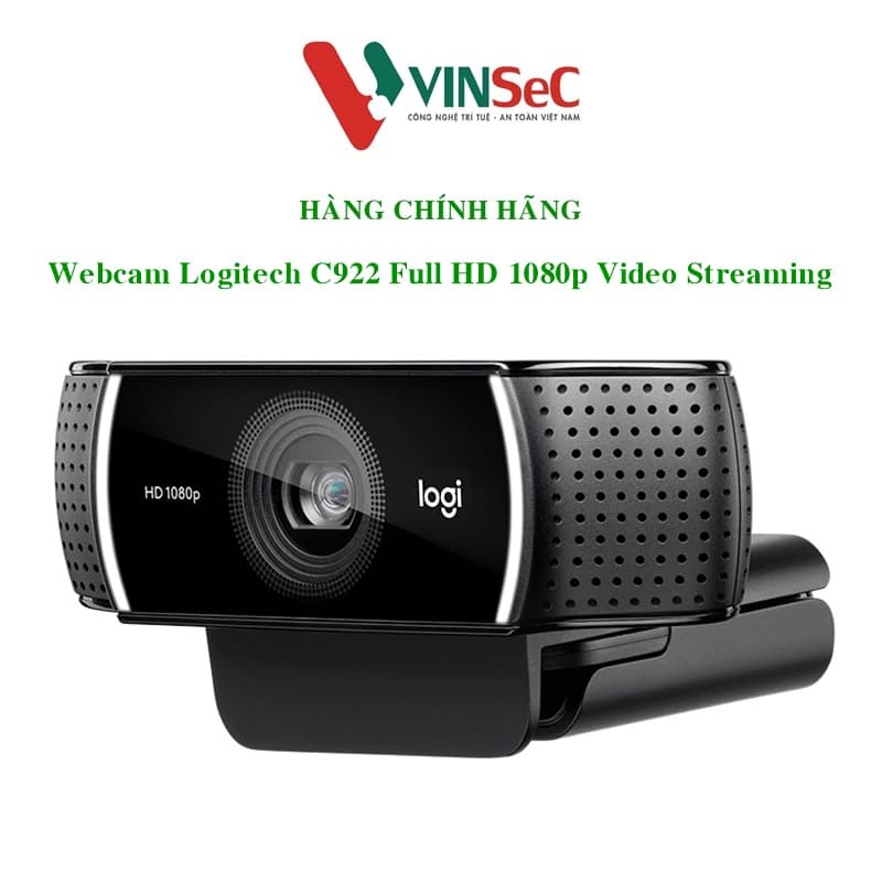 Webcam Logitech C922 Full HD 1080p - 720p60FPS micro kép to rõ, tự động lấy nét và chỉnh sáng HD, phù hợp PC Laptop Mac - Hàng chính hãng