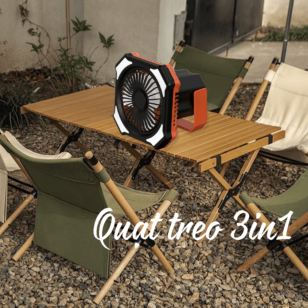 Quạt treo lều đi dã ngoại cắm trại picnic camping du lịch đèn cứu hộ sạc dự phòng 3in1 Legaxi - QUẠT TÍCH HỢP