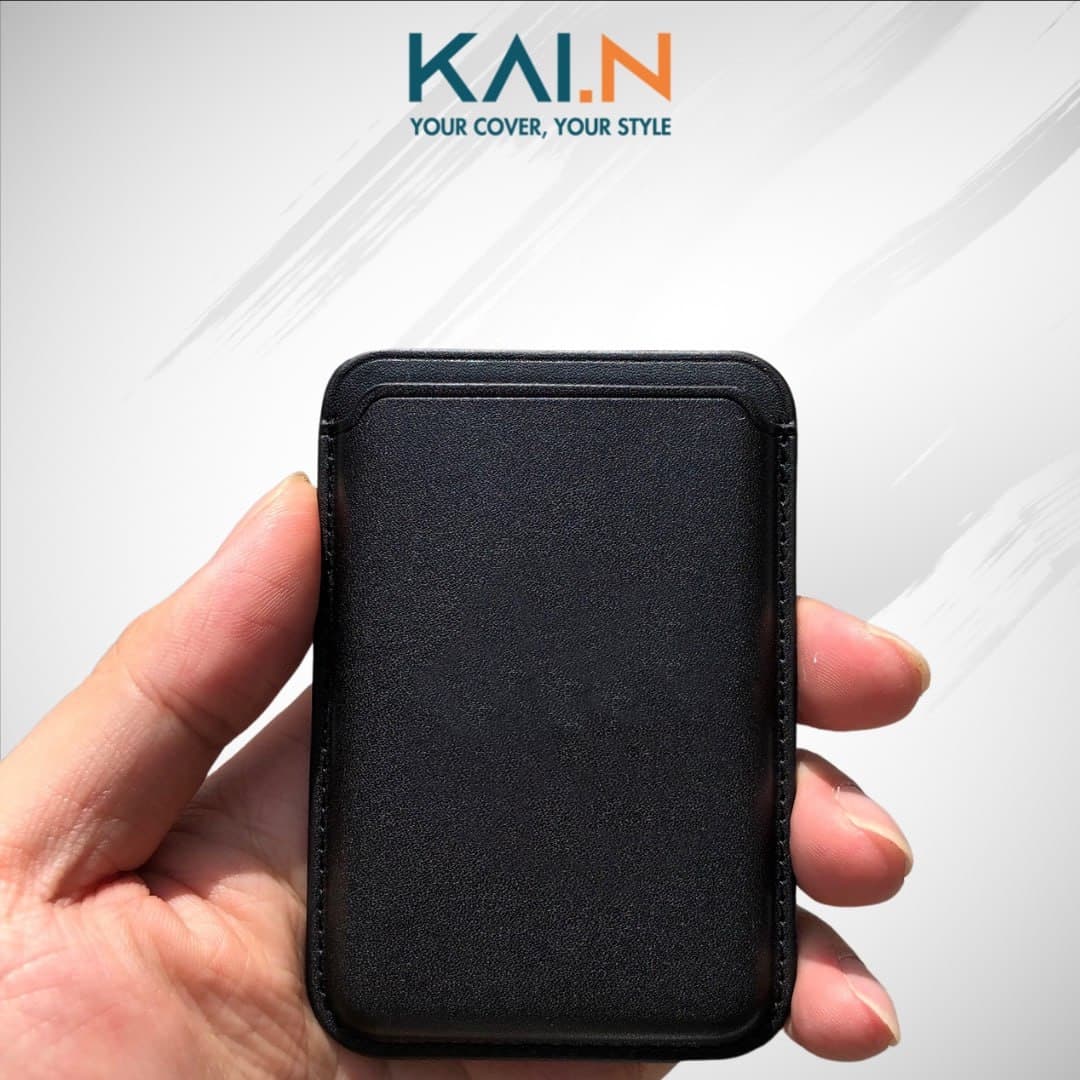 Ví Đựng Từ Tính Dành Cho iPhone 16, 15 Series,14 Series, 13 Series, 12 Series, Kai.N Leather Wallet - Hàng Chính Hãng - Black