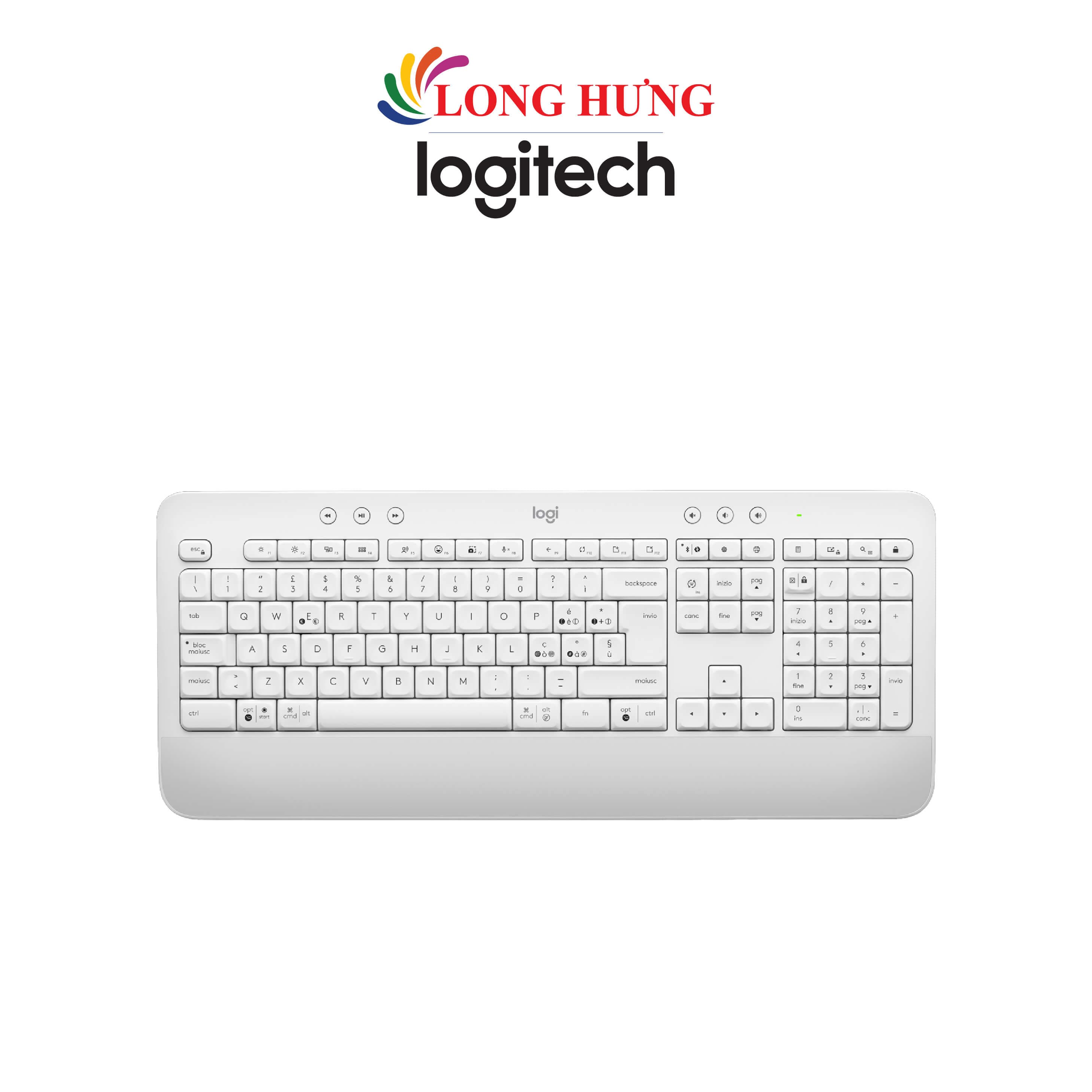 Bàn phím không dây Bluetooth Logitech K650 Signature - Hàng chính hãng - Trắng nhạt
