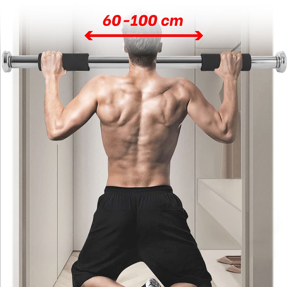 BG - thanh xà đơn gắn khung cửa 60-100cm Steel Pipe Pull Up Bar Doorway Chin Up Bar Horizontal Bar Home Gym maximum 150kg hàng nhập khẩu