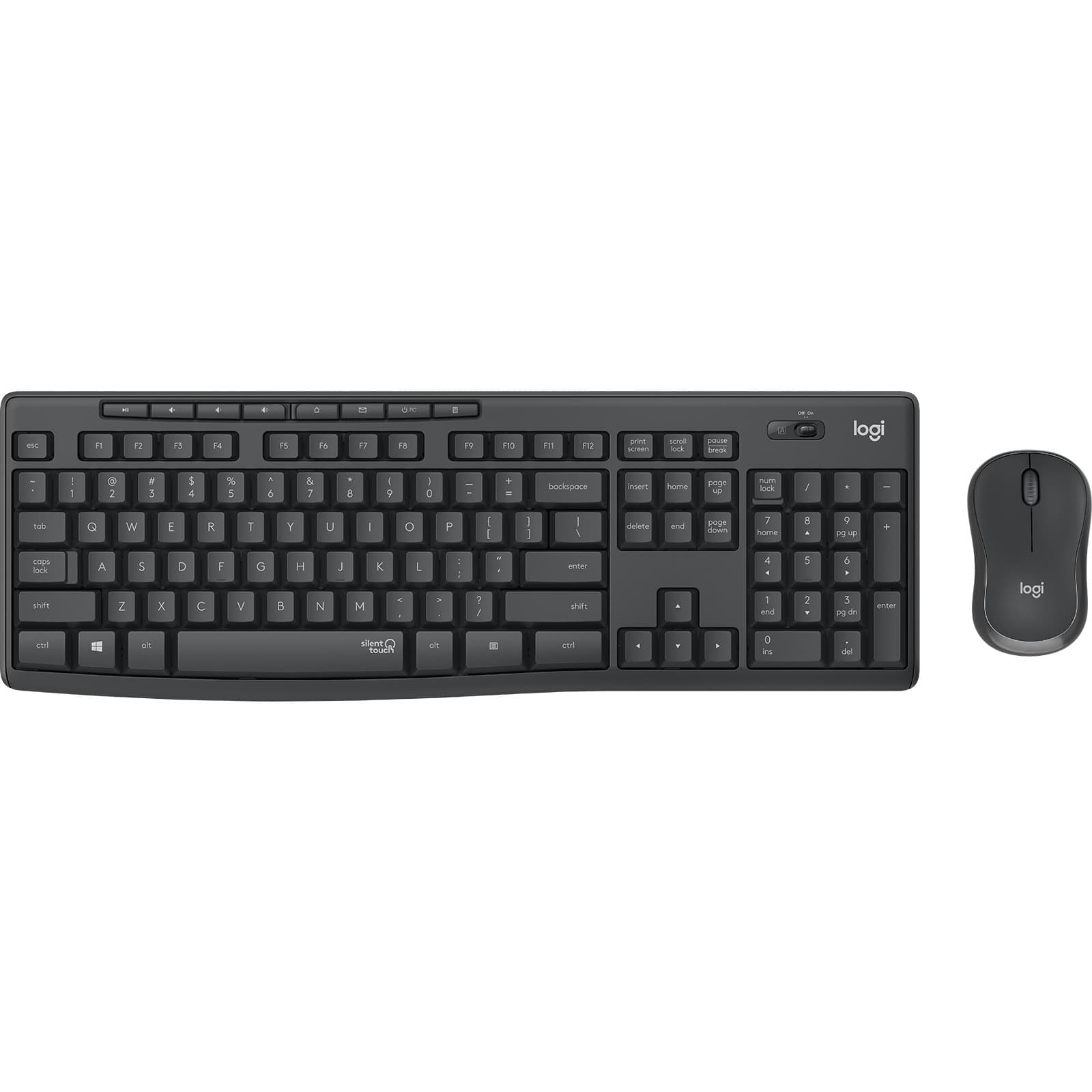Combo chuột phím không dây Logitech MK295 Silent - Chống ồn 90, có phím số, mắt đọc cải tiến, bền bỉ, không lag - Hàng chính hãng