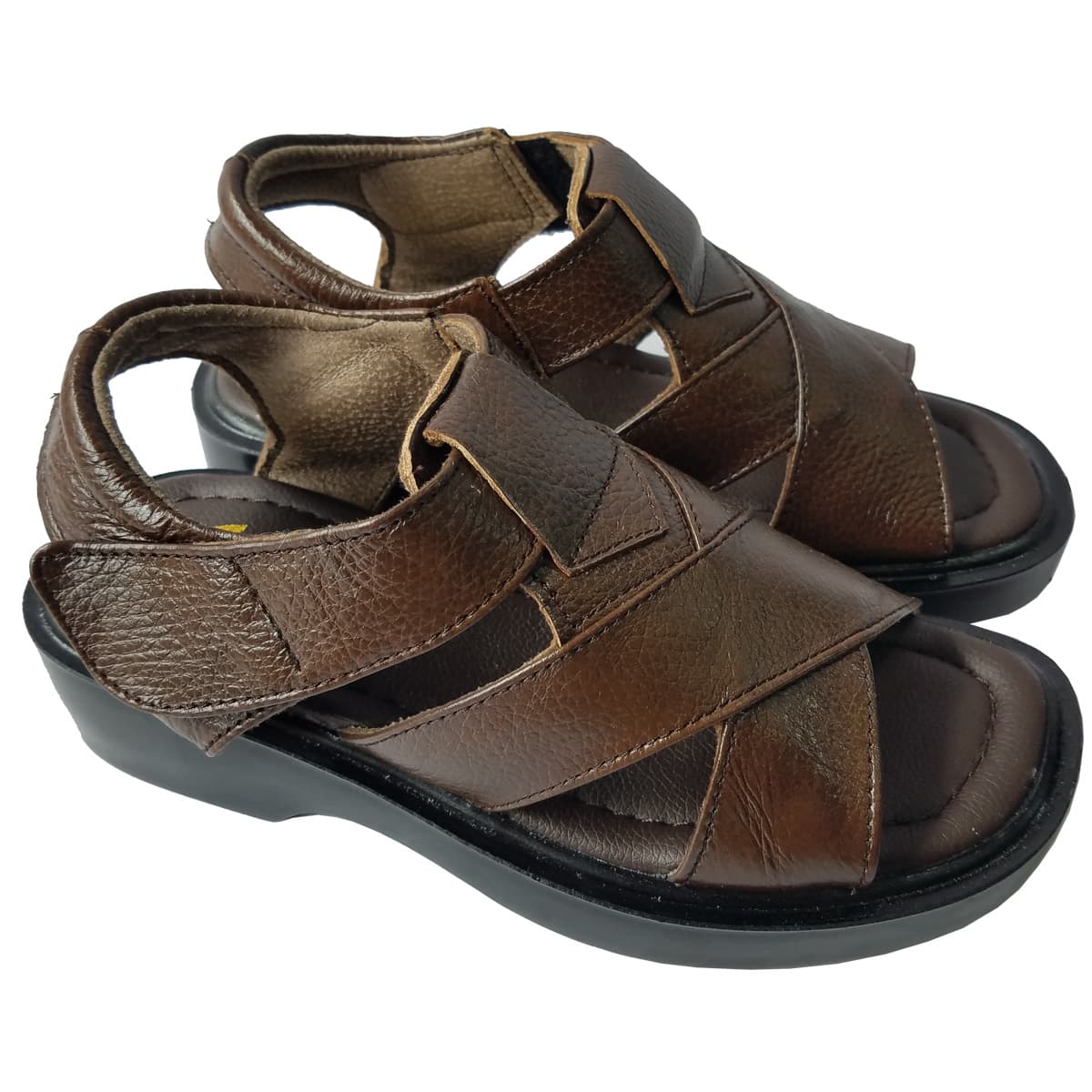 Giày Sandal Nam Trung Niên BIGGBEN Da Bò Thật Cao 4 Phân SD136 - nâu - 39