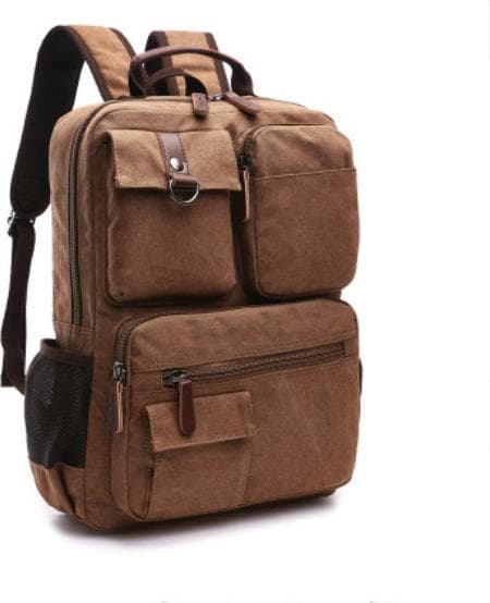 Balo nam thời trang vải canvas  phong cách mới- đi làm, đi học,đi chơi,đựng laptop 15,6 - nâu