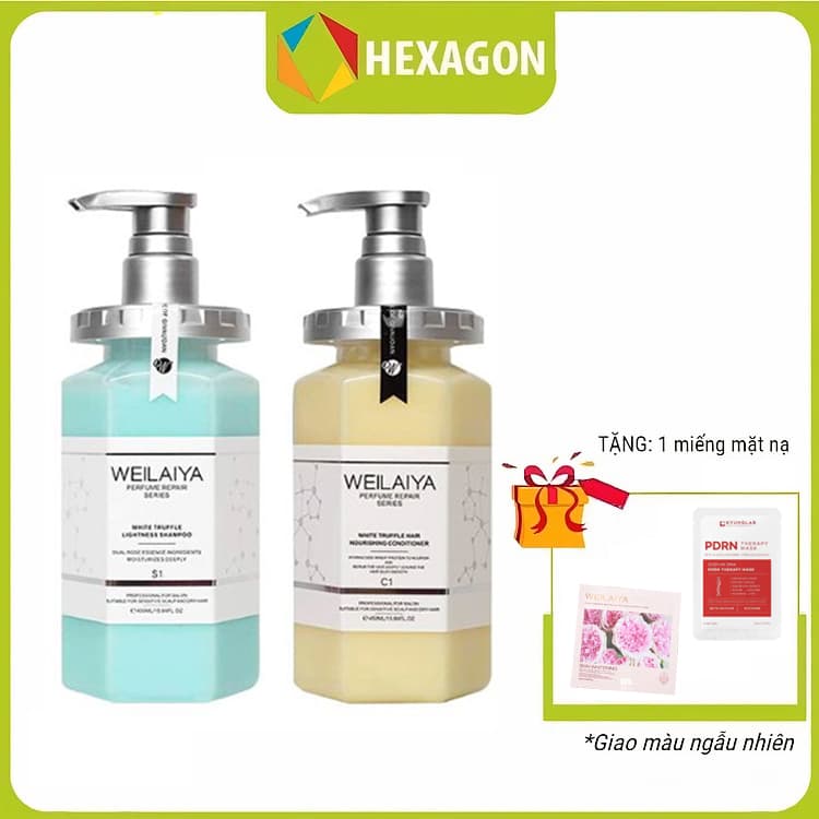 Dầu gội xả phục hồi đa tầng nấm Truffle Weilaiya hương nước hoa -chăm sóc toàn diện, giúp da đầu trở lại trạng thái khỏe khoắn và trẻ trung - tặng kèm ví da bò cao cấp