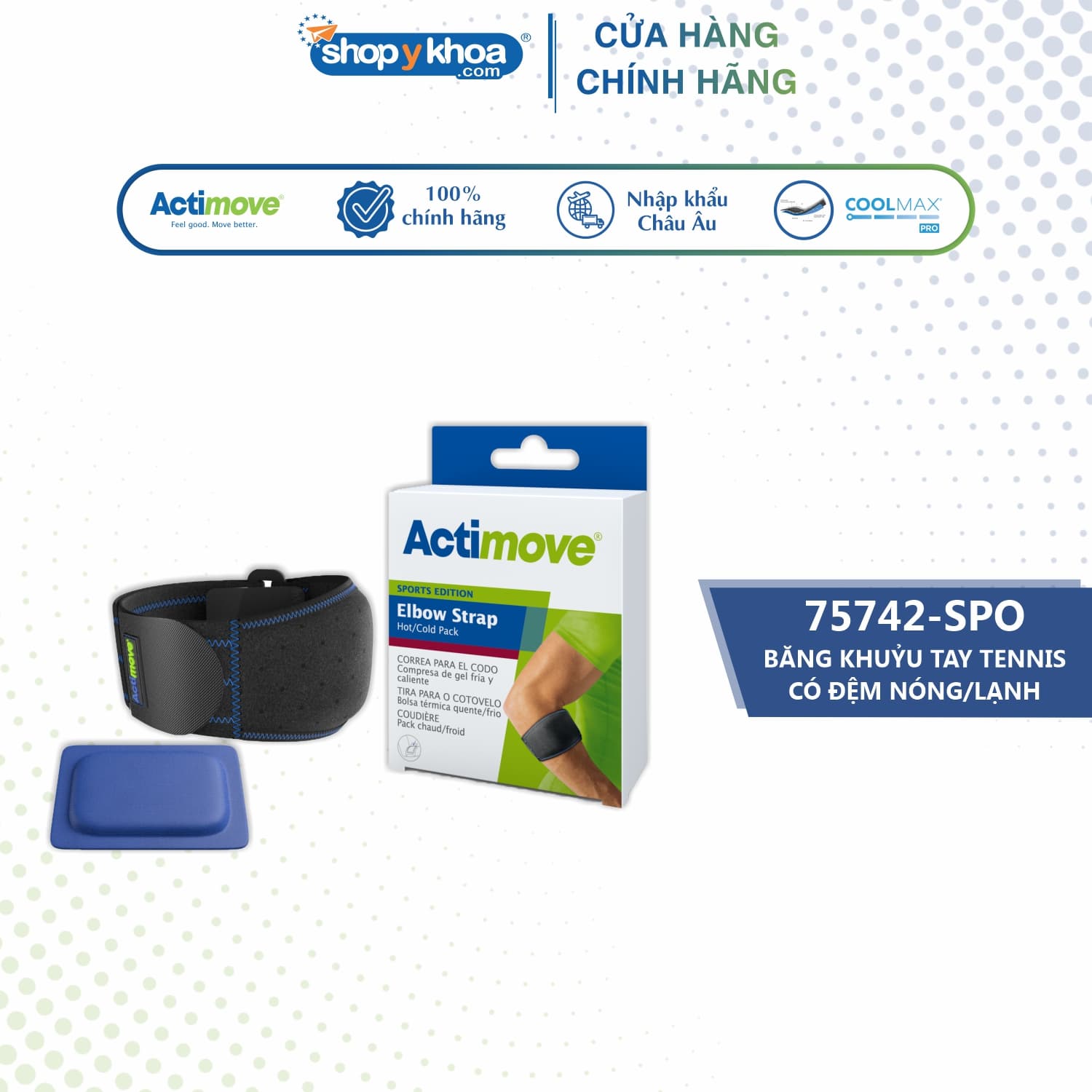 Băng khuỷu tay tennis có đệm nónglạnh 75742-SPO Actimove Elbow Strap