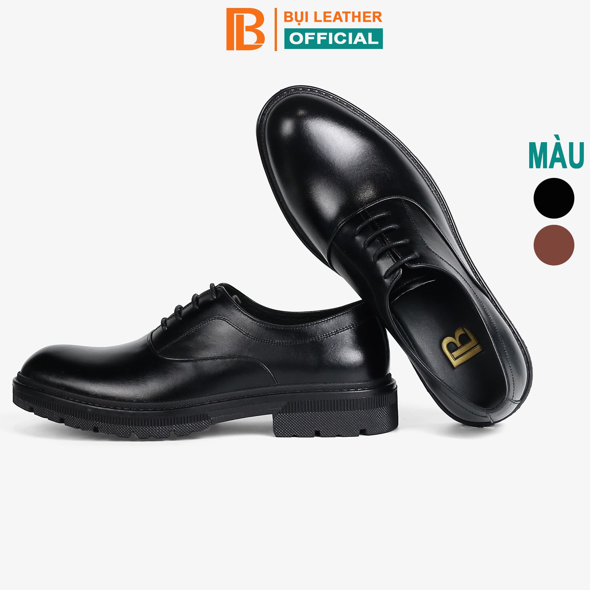 Giày da nam, giày đốc nam trẻ trung nam Bụi Leather G122 - Da bò thật Nappa cao cấp - Bảo hành 12 tháng - 43