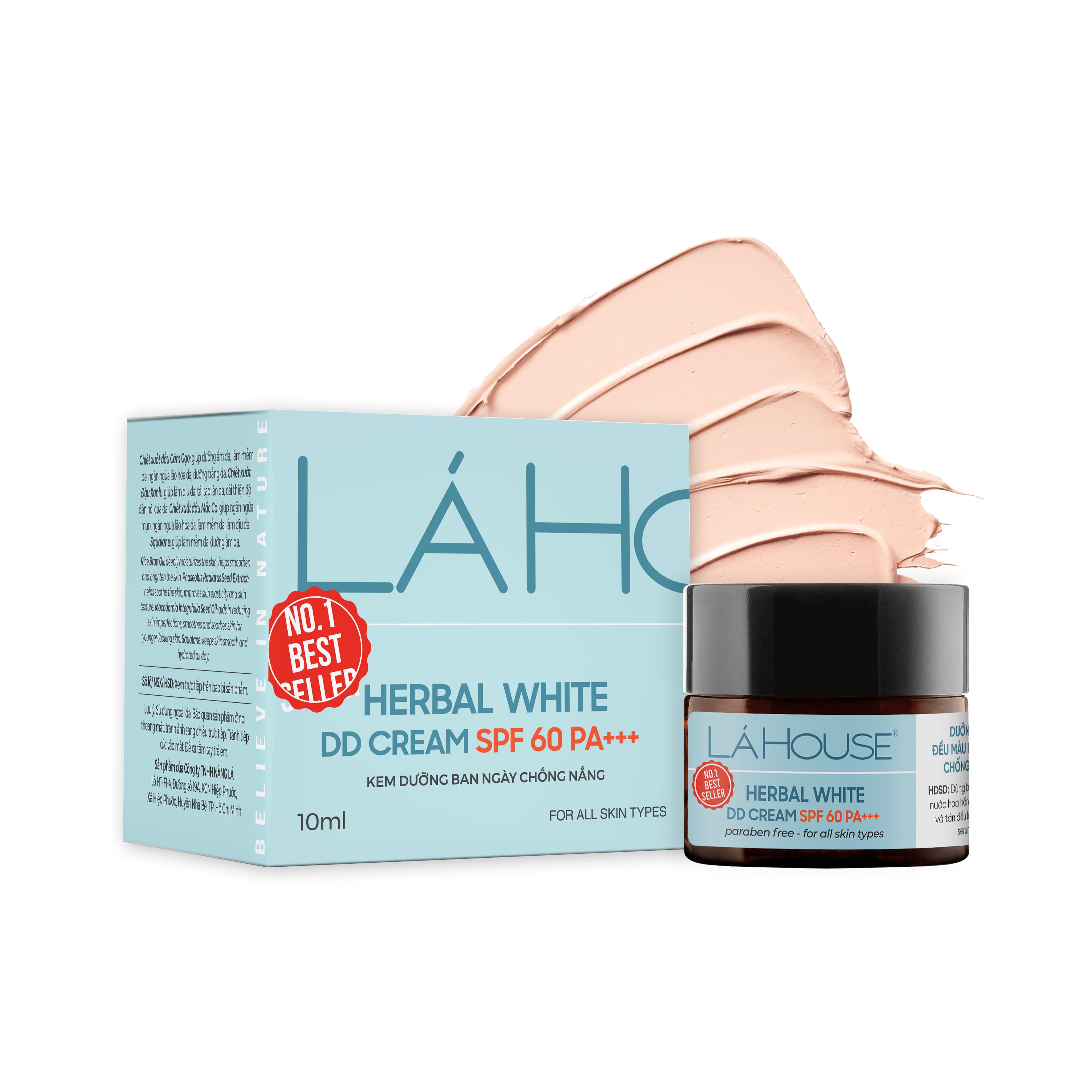 Kem dưỡng ngày trắng da, làm sáng da,làm mờ dấu hiệu lão hóa da Lá House Herbal White DD Cream SPF 60PA 10ml30ml - 10ml