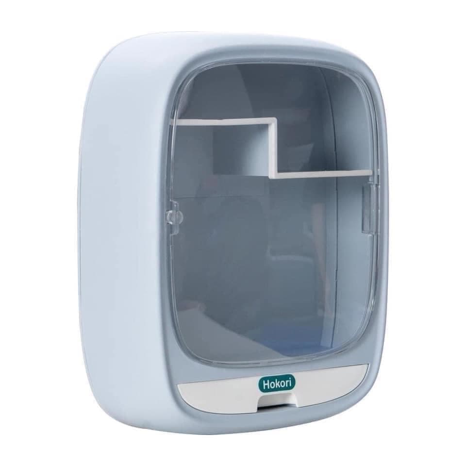 Kệ mỹ phẩm cao cấp, tủ để đồ trang điểm mỹ phẩm treo tường bằng nhựa ABS - xanh