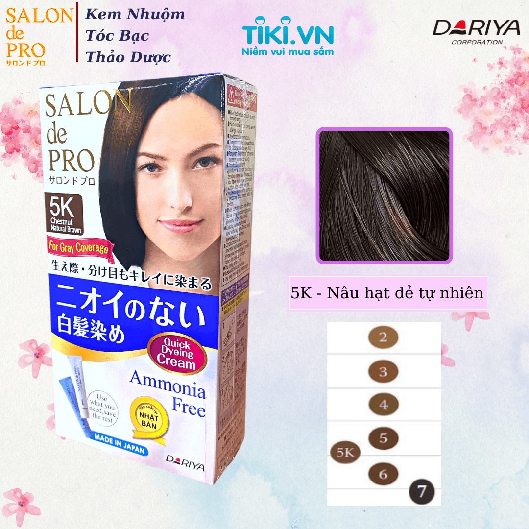 Kem nhuộm tóc Salon de Pro 5K - Màu nâu hạt dẻ tự nhiên