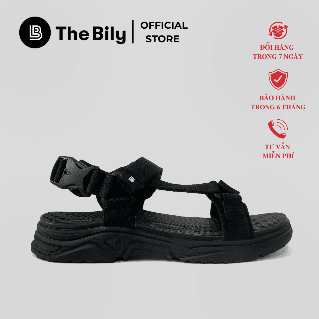 Giày Sandal Nam The Bily Quai Chéo - Màu Đen BL01D - 39